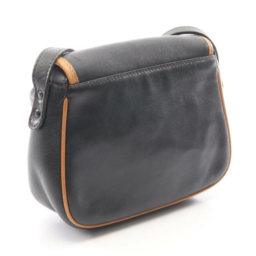 Celine Macadam Bag Brown Leather Black Shoulder Brown Black
